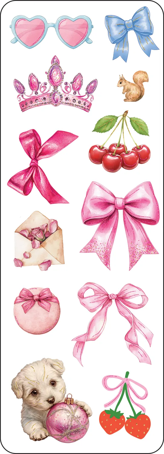 Peter Pauper Press Coquette klistremerkesett 65 stk rosa