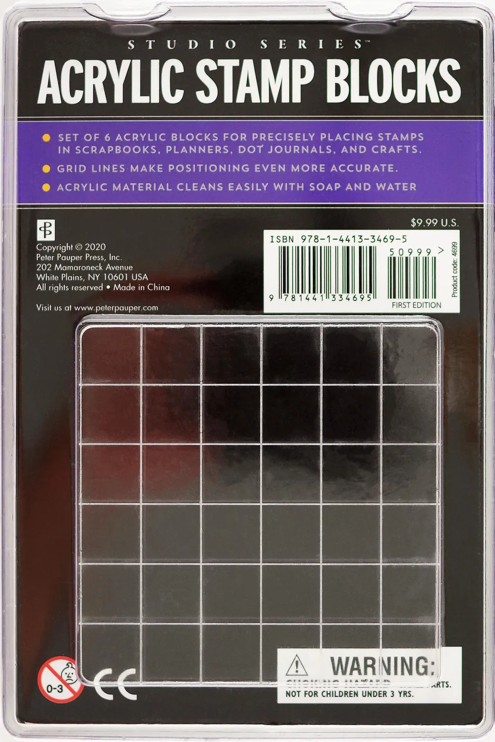 Peter Pauper Press Studio Series Acrylic Stamp Blocks stempelblokker 6 pk