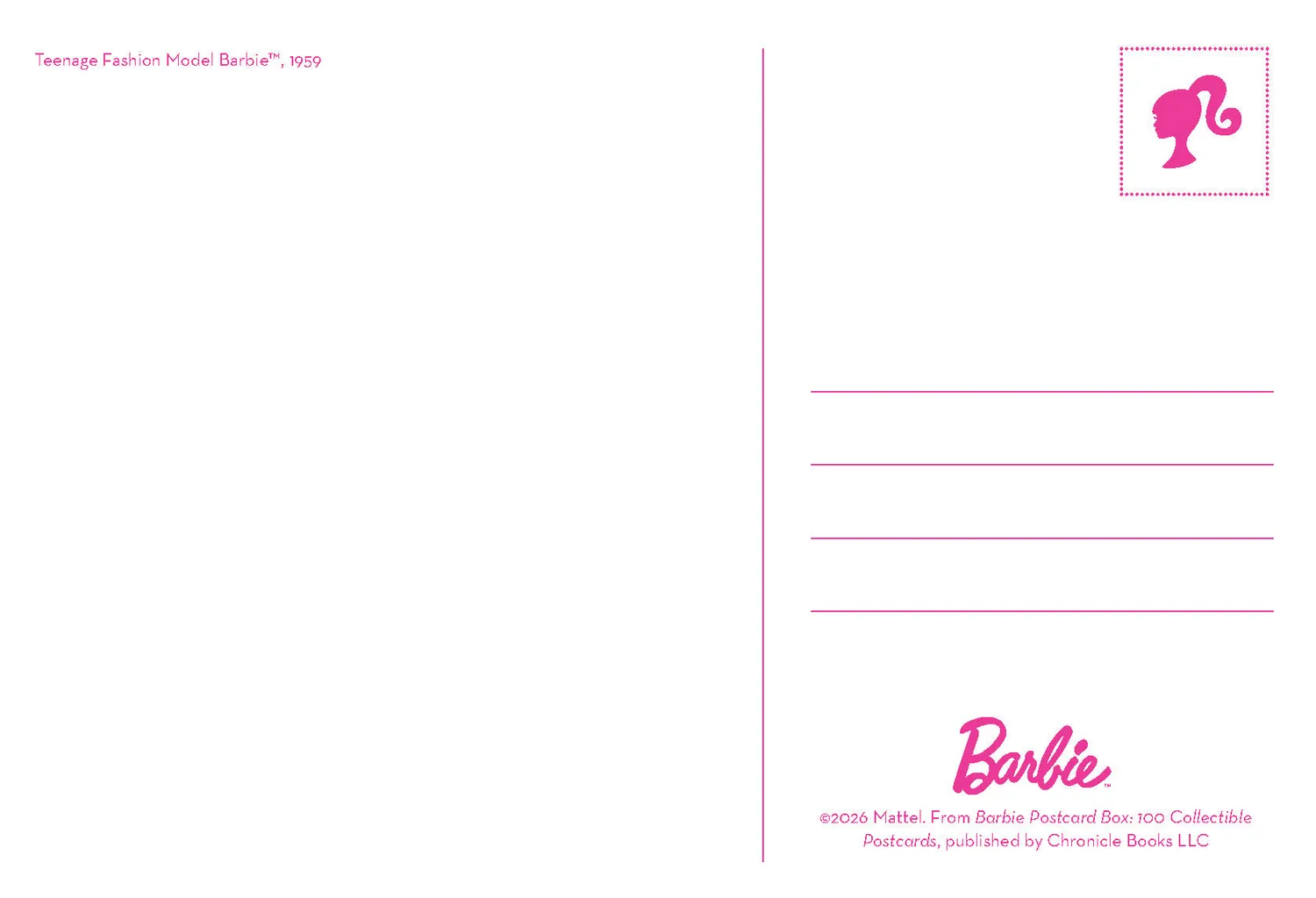 Barbie Postcard Box postkort 100 stk samleboks