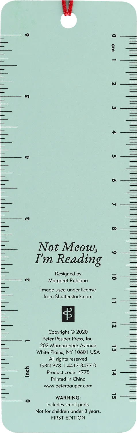 Peter Pauper Press Not Meow I'm Reading bokmerke katt