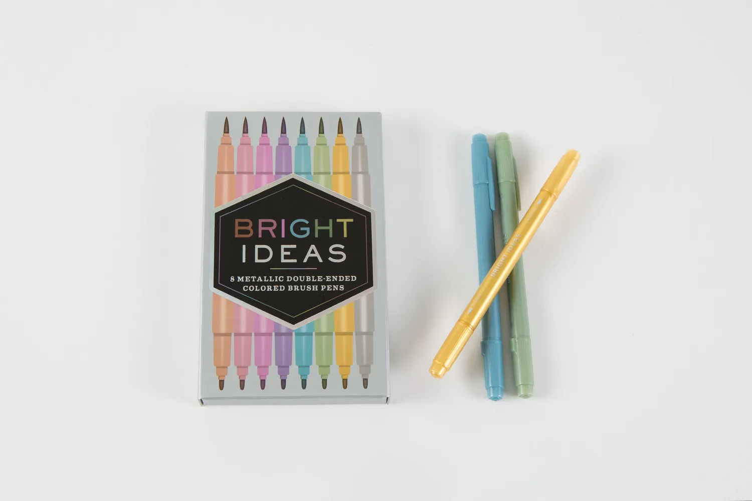 Bright Ideas 8 Metallic Double-Ended Brush Pens tusjer 8 stk