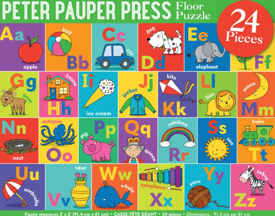 Peter Pauper Press Alphabet gulvpuslespill 24 brikker