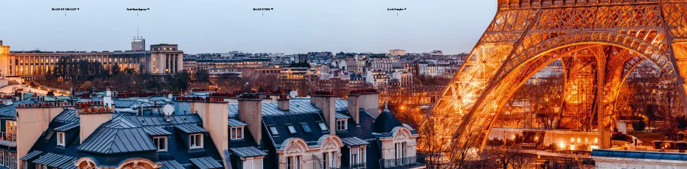 Abrams Rooftop Paris innbundet panoramabok gave slipcase