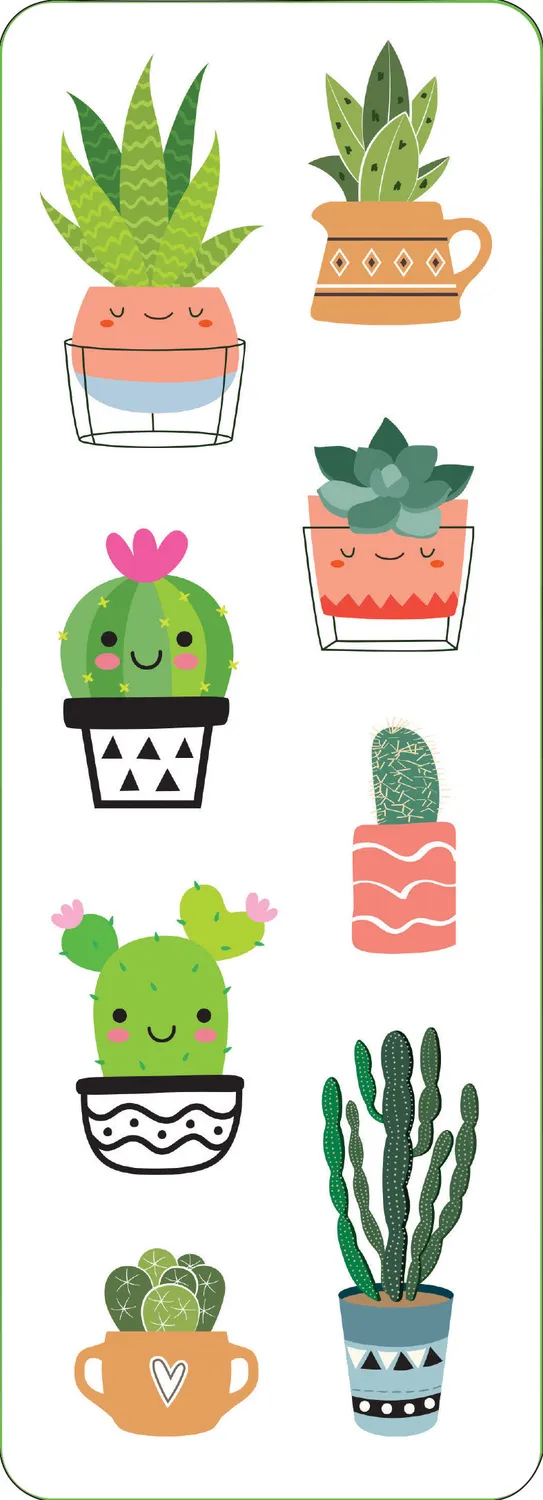 Peter Pauper Press Succulents klistremerker 50+ stk sukkulent
