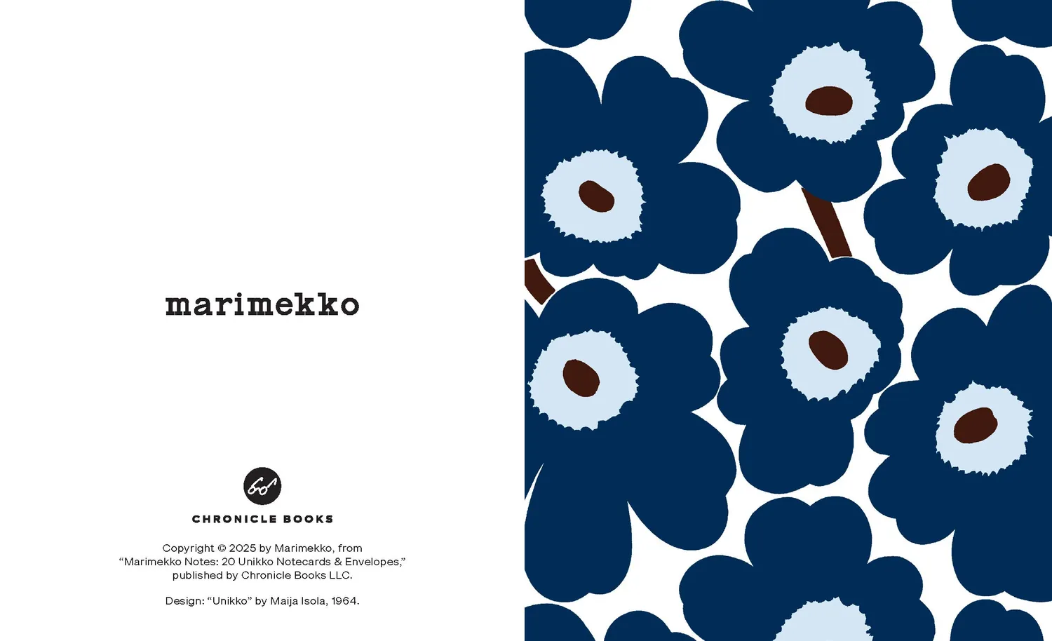 Marimekko Notes Blues Unikko kort 20-pakning