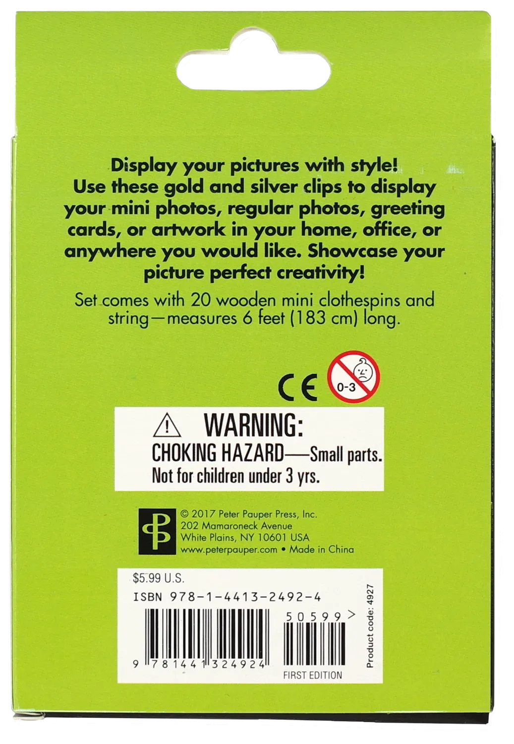 Peter Pauper Press Gold Silver Photo Clips miniklyper 20 stk hyssing
