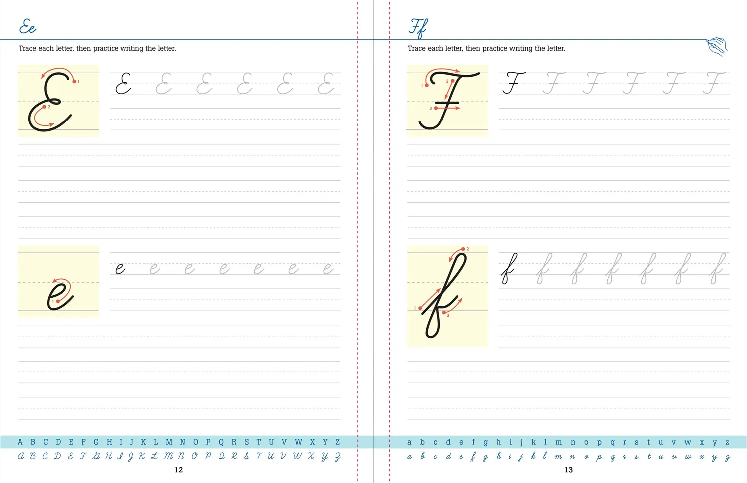 Peter Pauper Press Cursive Handwriting arbeidsbok for ungdom