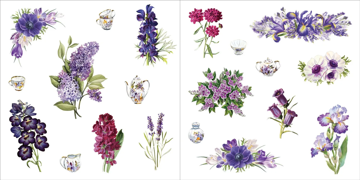 Peter Pauper Press Bunches of Botanicals klistremerkebok 500 merker