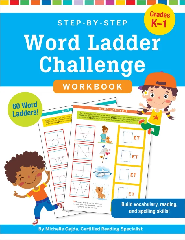 Peter Pauper Press Step-by-Step Word Ladder Challenge arbeidsbok K-1