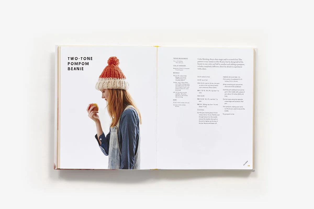Abrams Loopy Mango Knitting innbundet strikkebok 34 mønstre