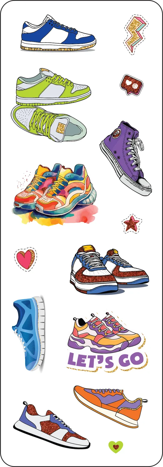 Peter Pauper Press Sporty Shoes klistremerker 80 stk