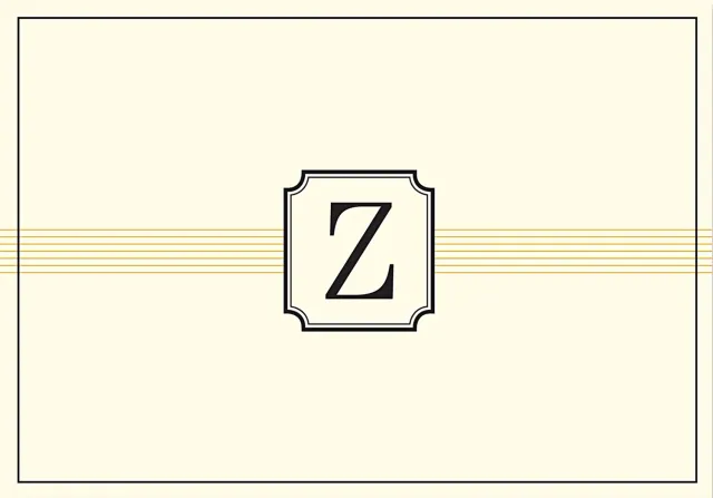 Peter Pauper Press Monogram Z notatkort 14 stk gullfolie