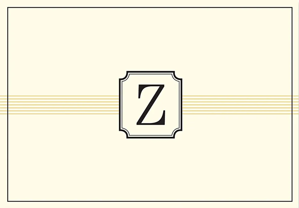 Peter Pauper Press Monogram Z notatkort 14 stk gullfolie