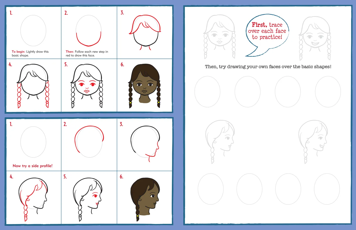 Peter Pauper Press Learn to Draw Faces tegnebok barn
