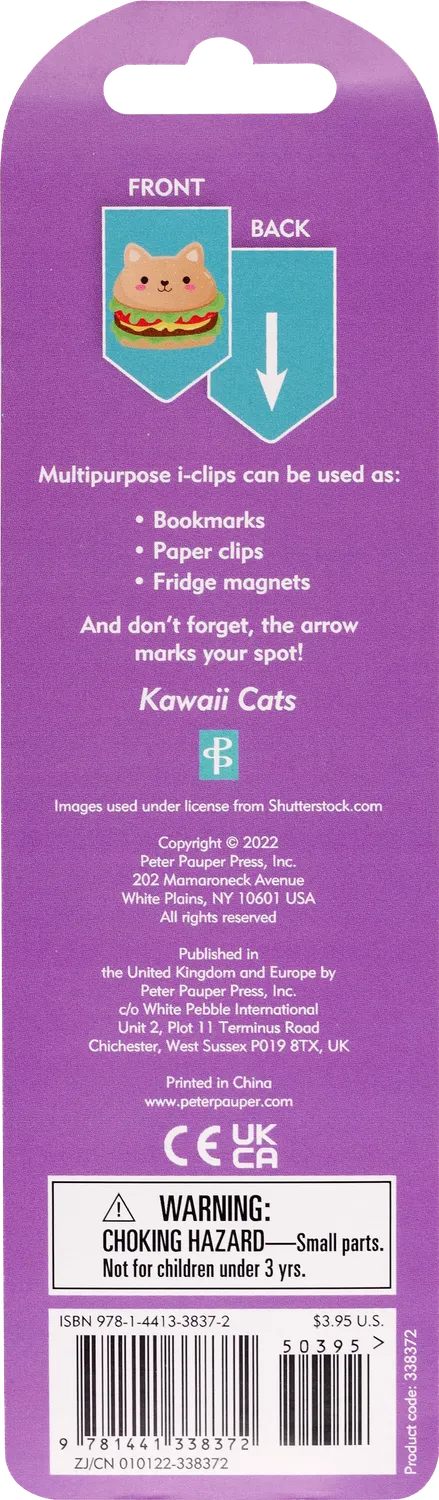 Peter Pauper Press Kawaii Cats bokmerker magnetiske 8-pk katt