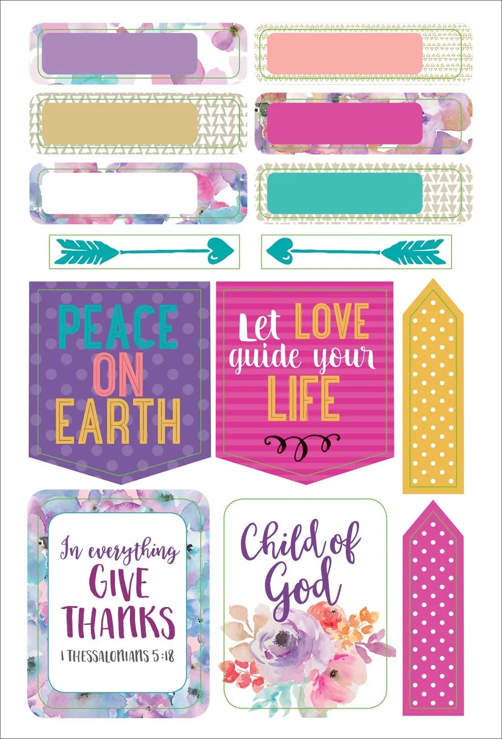 Essentials Faith planleggerklistremerker 150+ stk tro