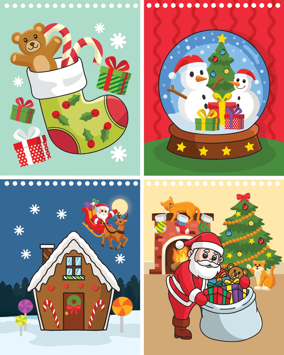 Peter Pauper Press Color With Water Christmas malebok vannpenn