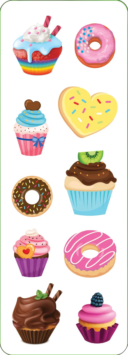 Peter Pauper Press Cupcakes & Donuts klistremerker 50 stk holografisk