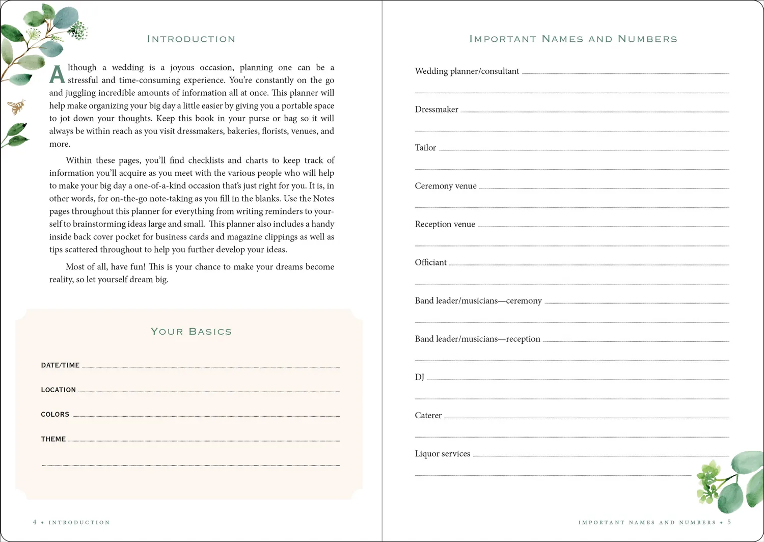 Peter Pauper Press Wedding Planner Eucalyptus bryllupsplanlegger
