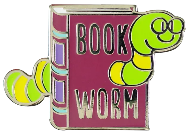 Peter Pauper Press Bookworm Enamel Pin emaljenål i gaveeske