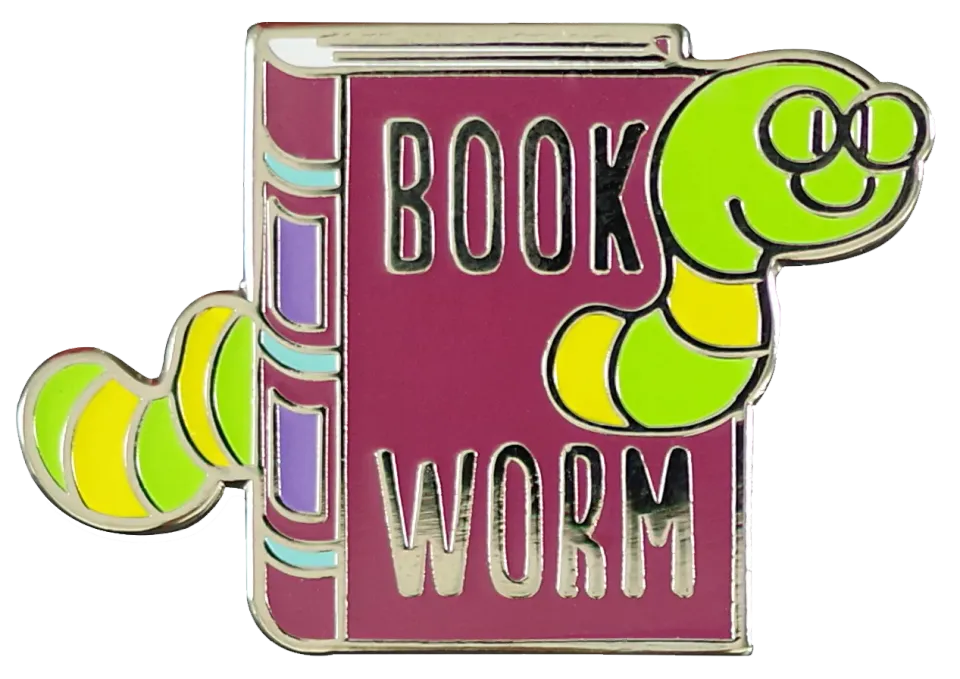Peter Pauper Press Bookworm Enamel Pin emaljenål i gaveeske