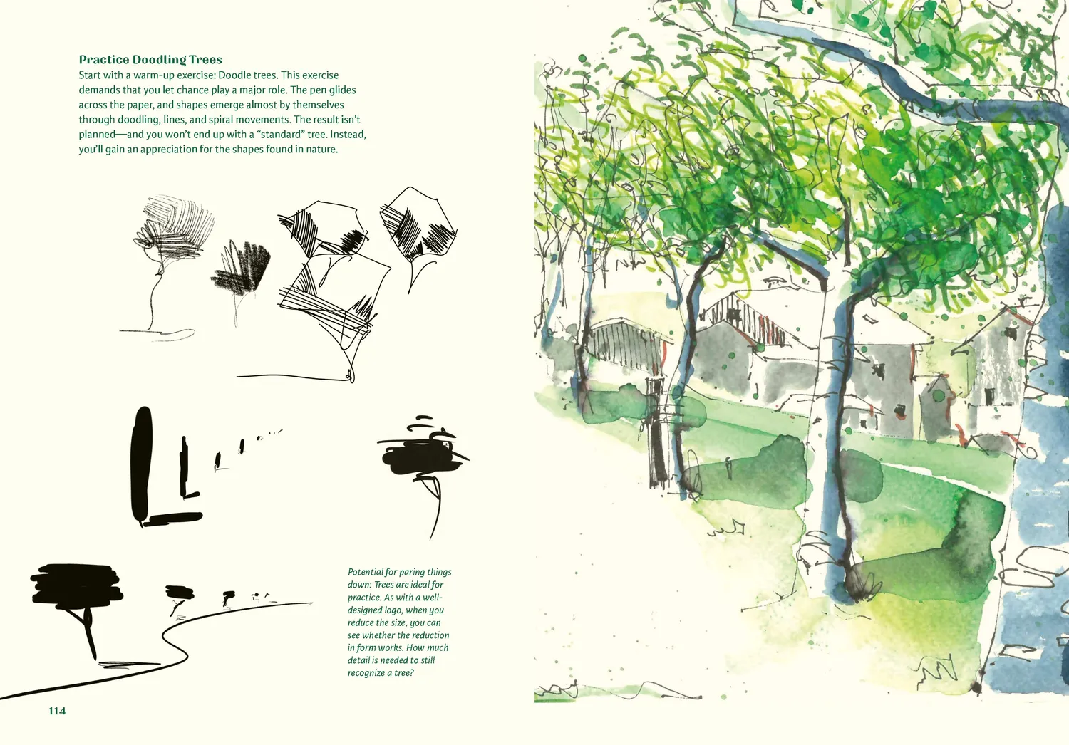 Sketching Outside illustrert guide pocket akvarell ute