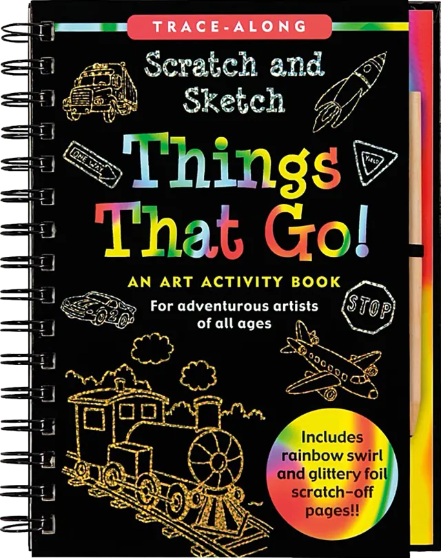 Peter Pauper Press Scratch and Sketch Things That Go skrapebok for barn