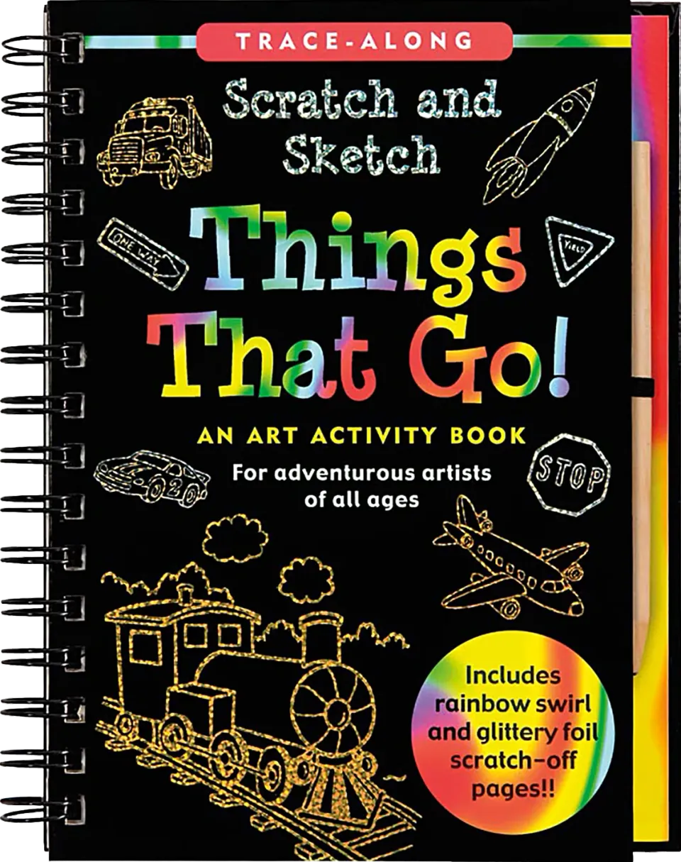 Peter Pauper Press Scratch and Sketch Things That Go skrapebok for barn