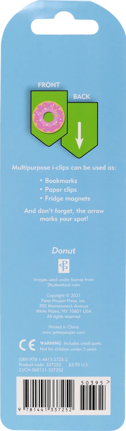 Peter Pauper Press Donuts i-clips bokmerker 8 stk magnet