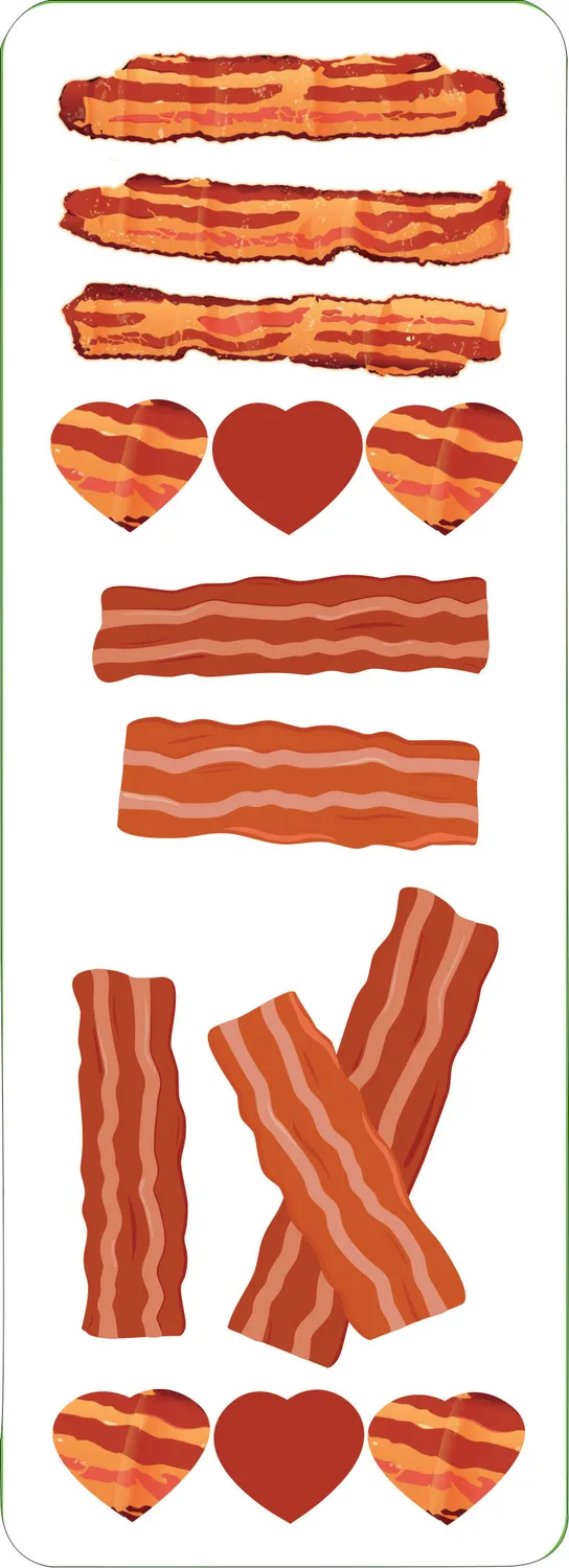 Peter Pauper Press Bacon klistremerker 70-pk 6 ark morsomme
