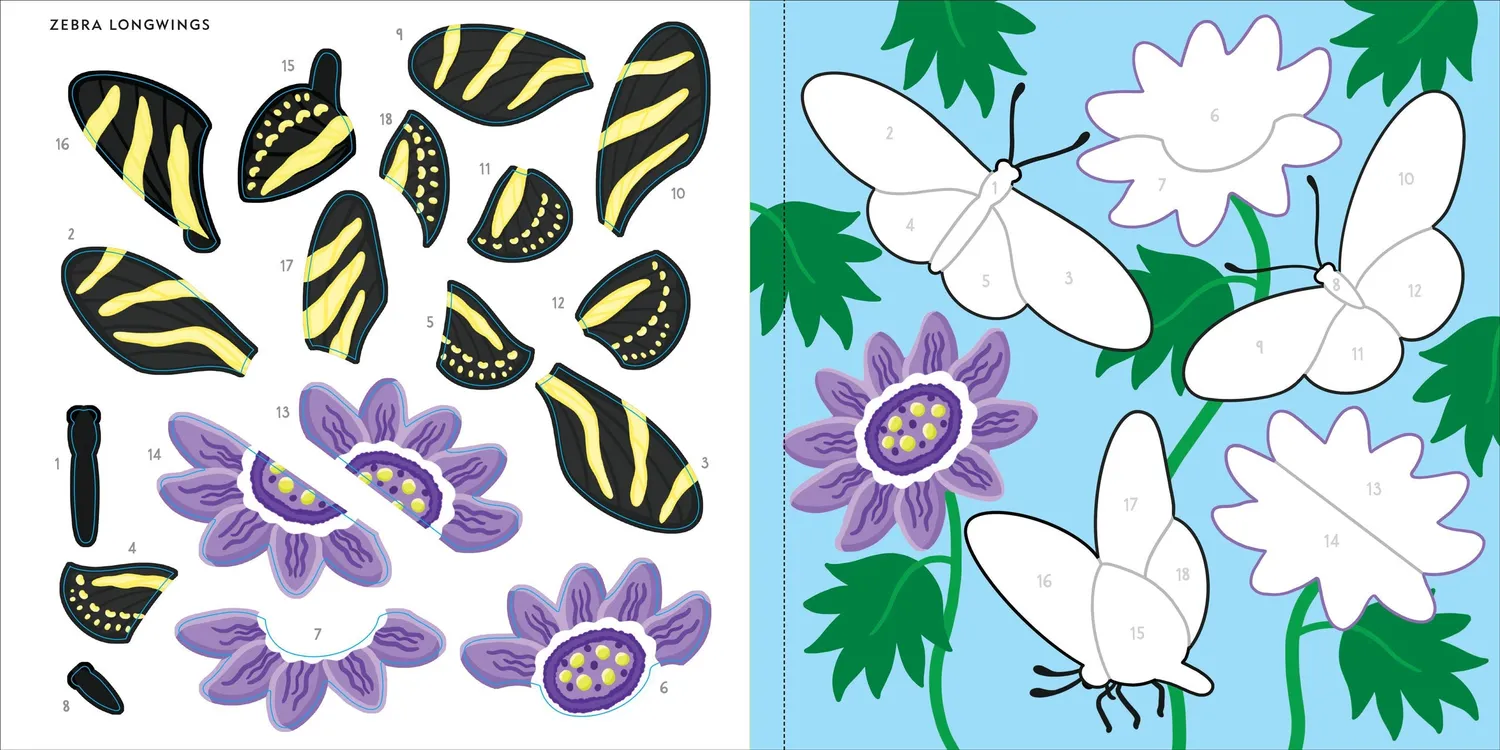 Peter Pauper Press Butterflies & Bugs klistremerkebok barn