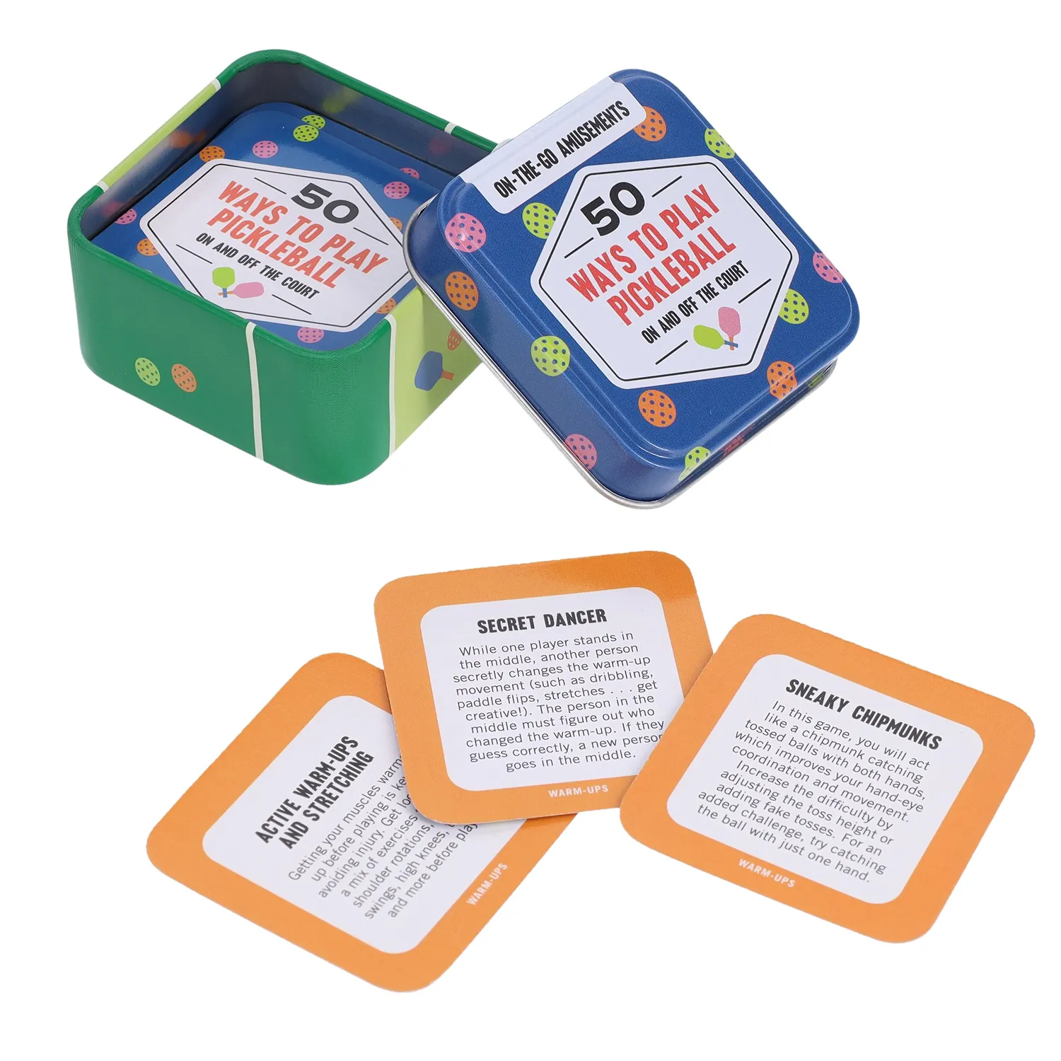 On-the-Go 50 Ways to Play Pickleball kortspill boks