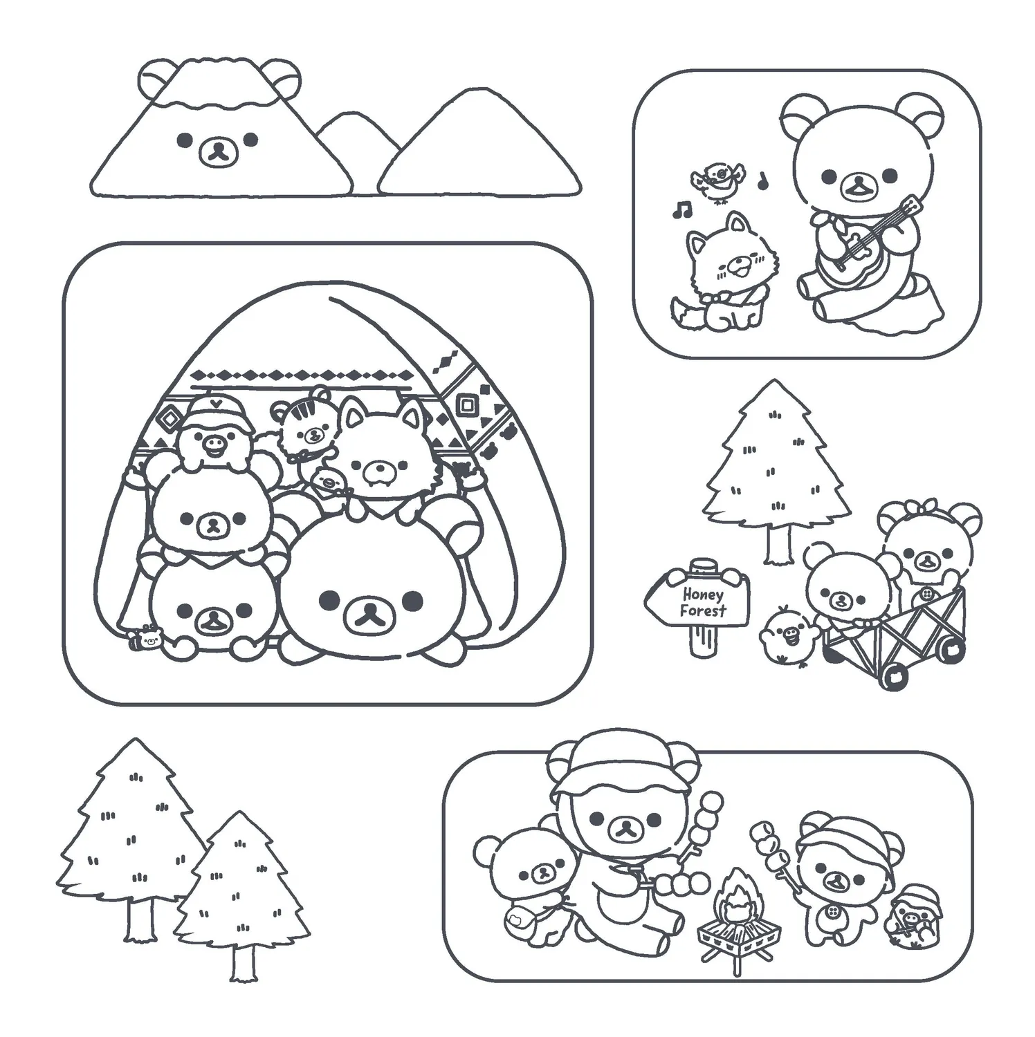 Rilakkuma Cute Cozy Classics fargeleggingsbok pocket