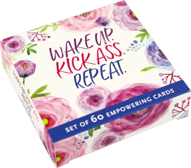 Peter Pauper Press Wake Up Kick Ass Repeat kortsett 60 kort motivasjon