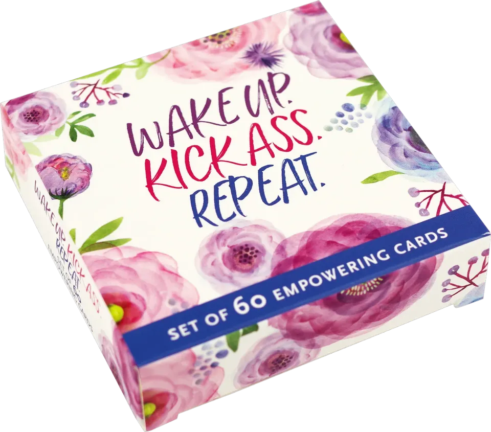 Peter Pauper Press Wake Up Kick Ass Repeat kortsett 60 kort motivasjon