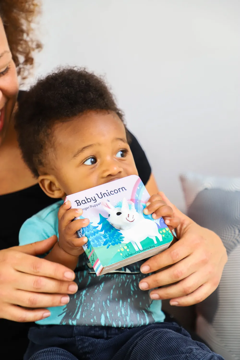 Baby Unicorn Finger Puppet pekefigur-bok enhjørning 0-2 år