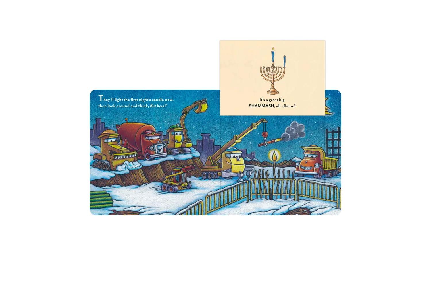 Abrams & Chronicle Books Goodnight Construction Site Hanukkah Lights klaffebok