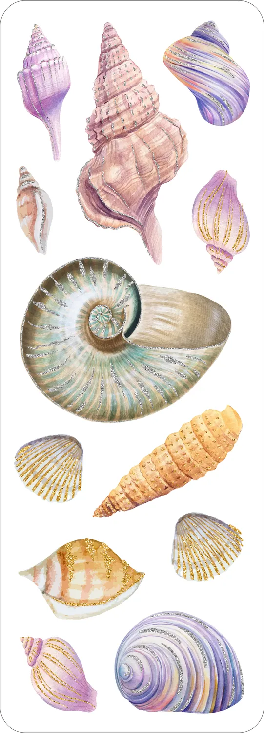 Peter Pauper Press Seashells klistremerker 100+ stk