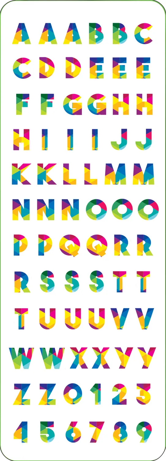 Peter Pauper Press Letters Numbers klistremerker 400+ stk