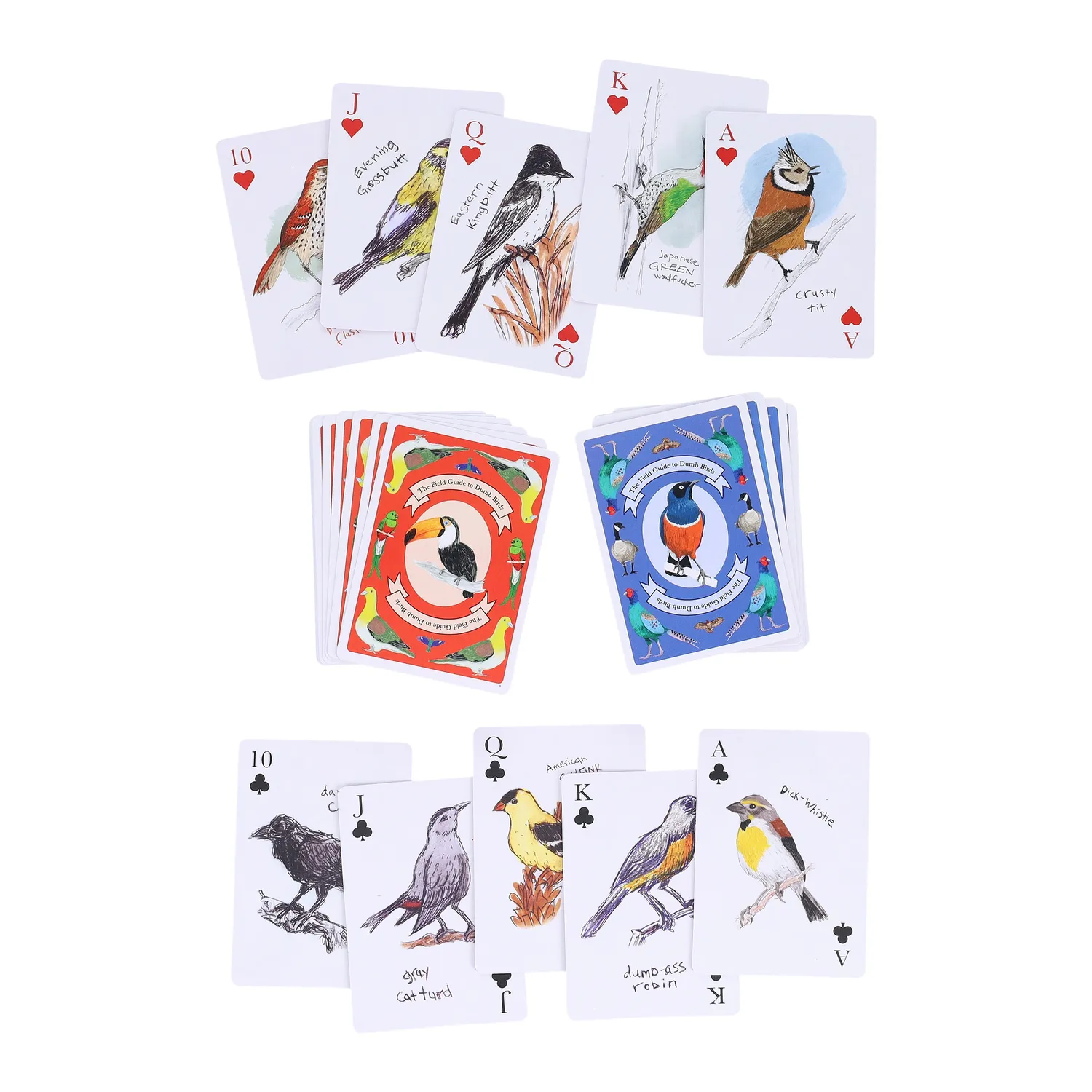 Chronicle Books Field Guide to Dumb Birds spillkort 2-pakning