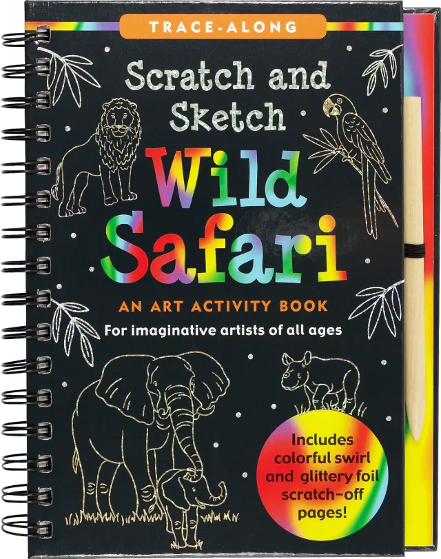 Peter Pauper Press Scratch and Sketch Wild Safari skrapebok safaridyr