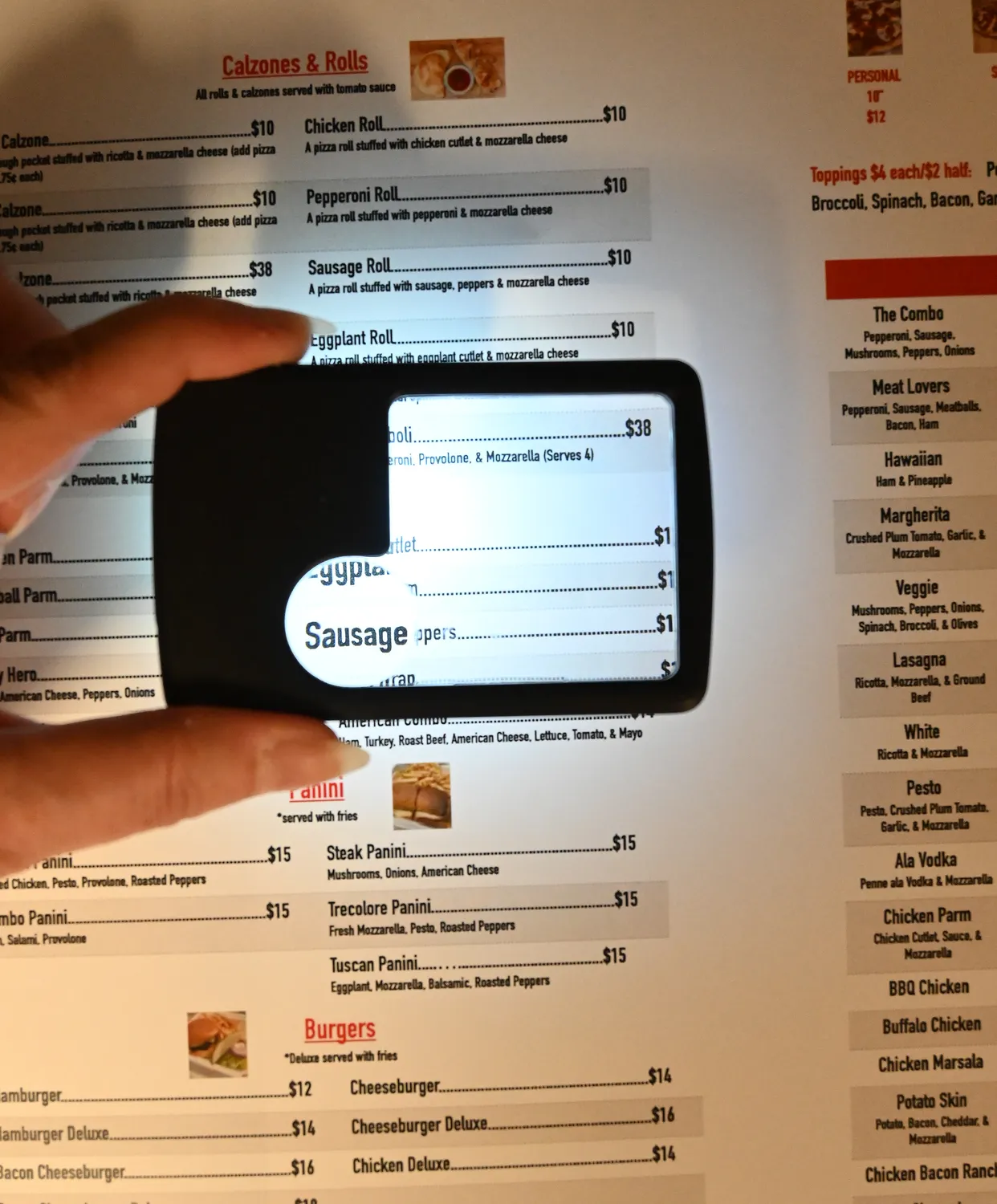 Peter Pauper Press Lighted Menu Magnifier lupe med lys