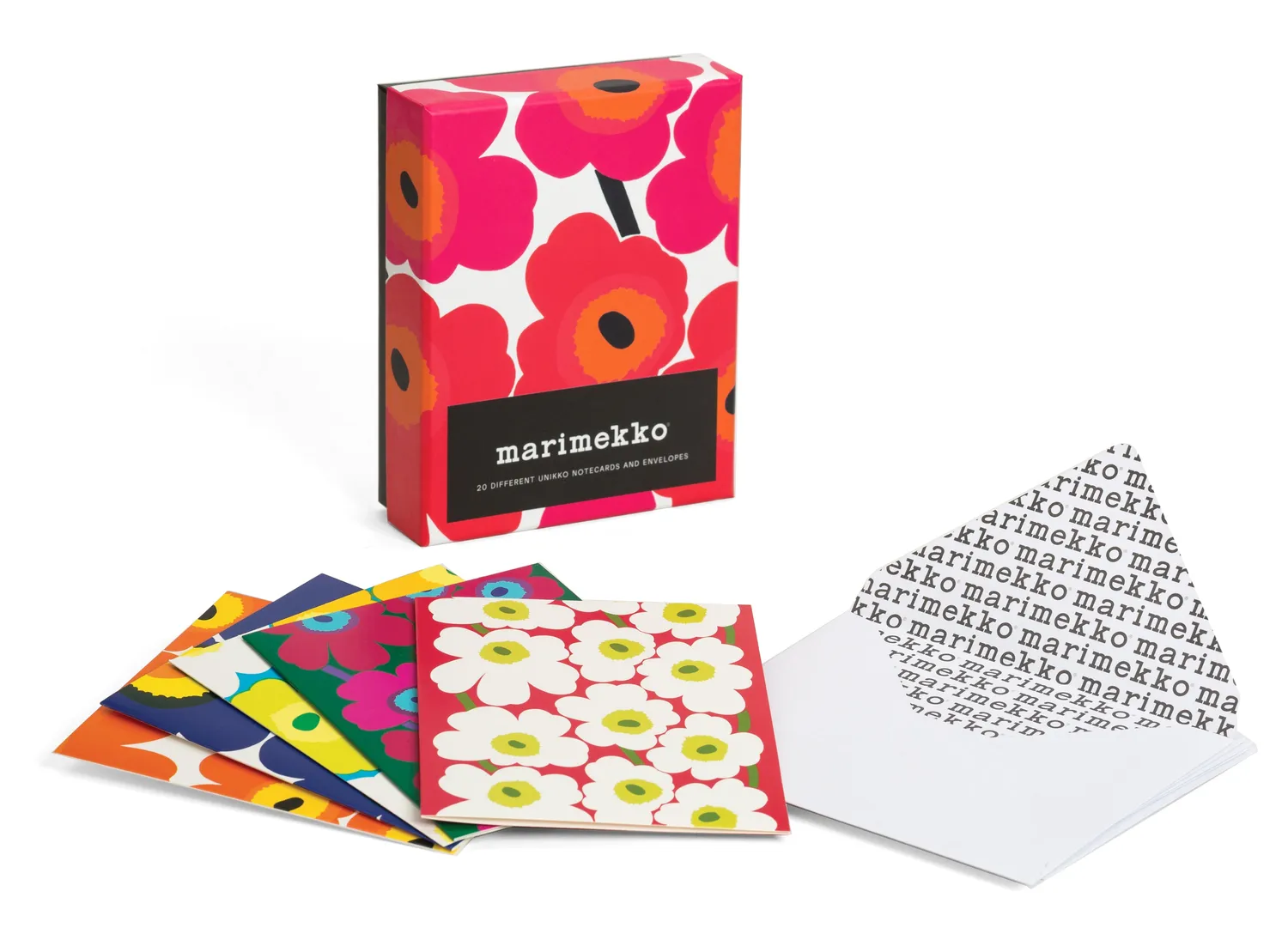 Marimekko Notes notatkort 20 kort med konvolutter fargerike