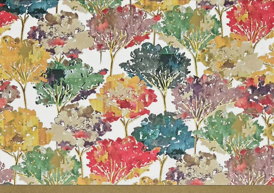 Peter Pauper Press Autumn Leaves notatkort 14 stk gullfolie