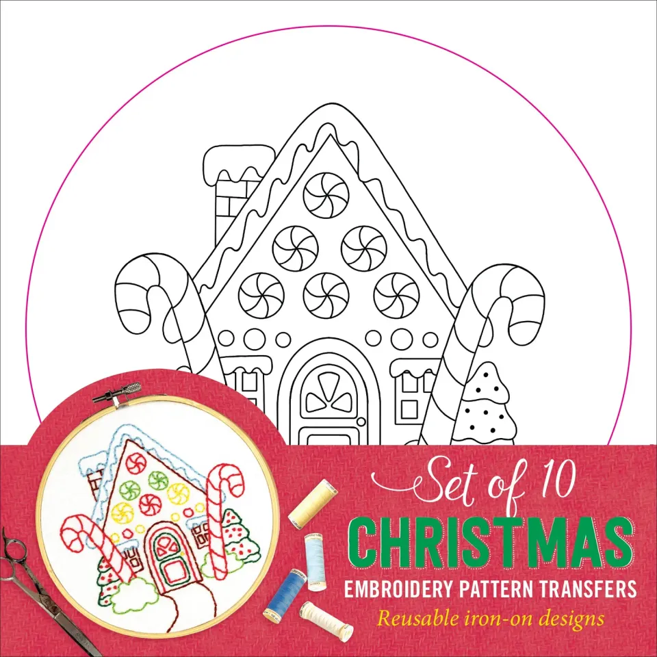 Peter Pauper Press Christmas broderimønster strykemerker 10 stk
