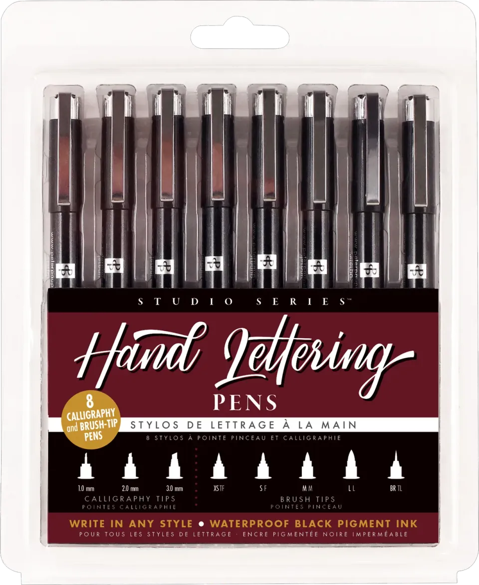 Studio Series Hand Lettering tusjpenner 8 stk kalligrafi svart