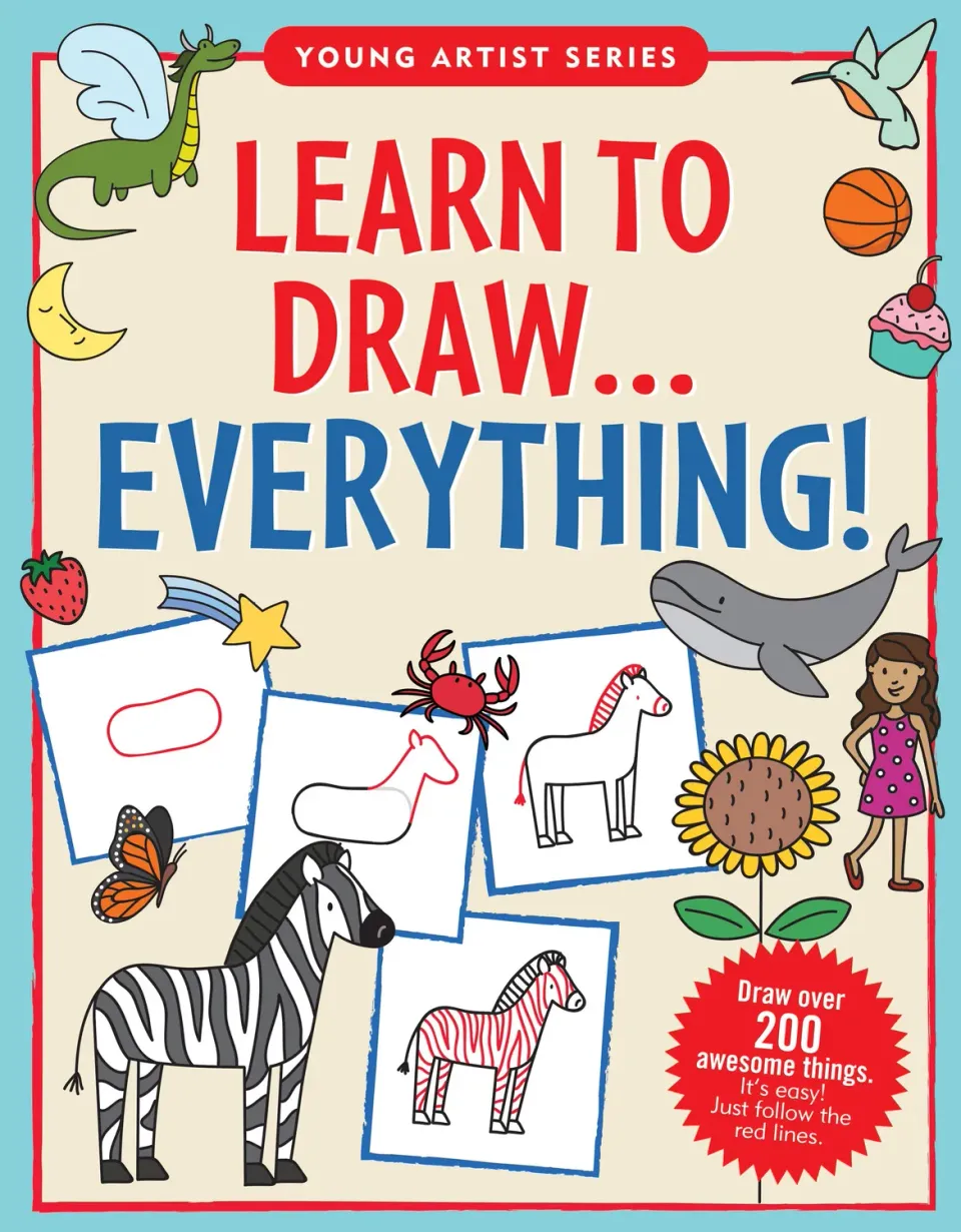 Peter Pauper Press Learn to Draw Everything! tegnebok barn 6 år