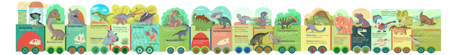 PuzzleTrain Dinosaurs puslespill 26 brikker 132 cm tog