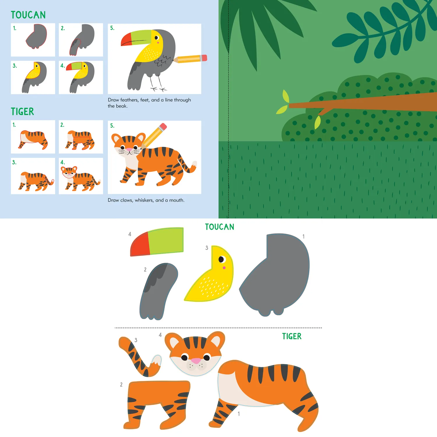 Peter Pauper Press Sticker & Draw Animals klistremerkebok 30 dyr