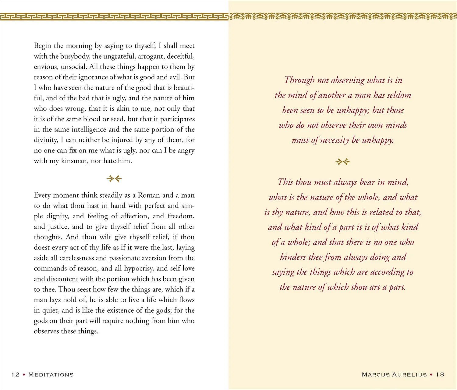 Peter Pauper Press Meditations Marcus Aurelius innbundet gavebok